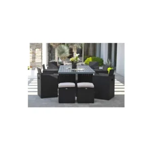 Ensemble de jardin encastrable 10 places plateau en aluminium Commande En Gros