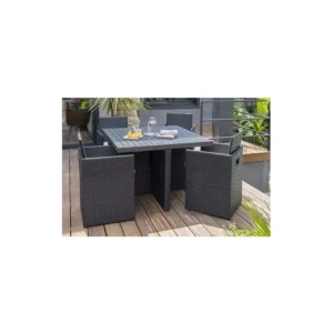 Ensemble de jardin encastrable 4 places plateau en aluminium Achetez Aujourd'hui