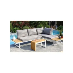 Salon de jardin Tokyo aluminium et bois d‘acacia Prix Choc