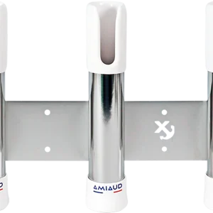 Prix Réduit PORTE-CANNE SEANOX 3 CANNES OUVERT INOX/BLANC