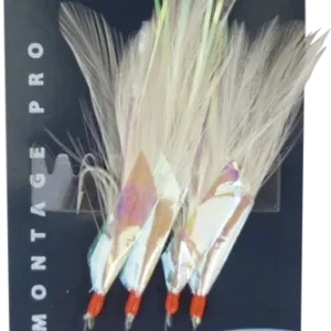 BAS DE LIGNE MAQUEREAU 5 HAM N°2/0 PLUMES BLANCHES Expédition Rapide