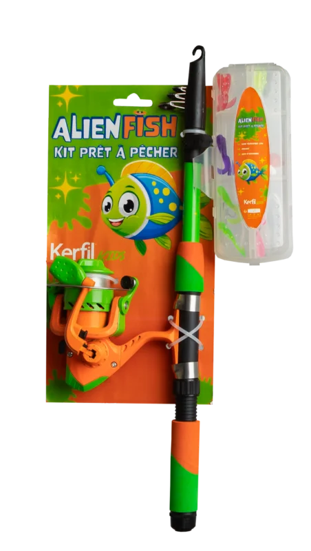 ENSEMBLE KIDS ALIENFISH TÉLESCOPIQUE 1.50 + BOITE A LEURRE+ MOULINET Bon Marché