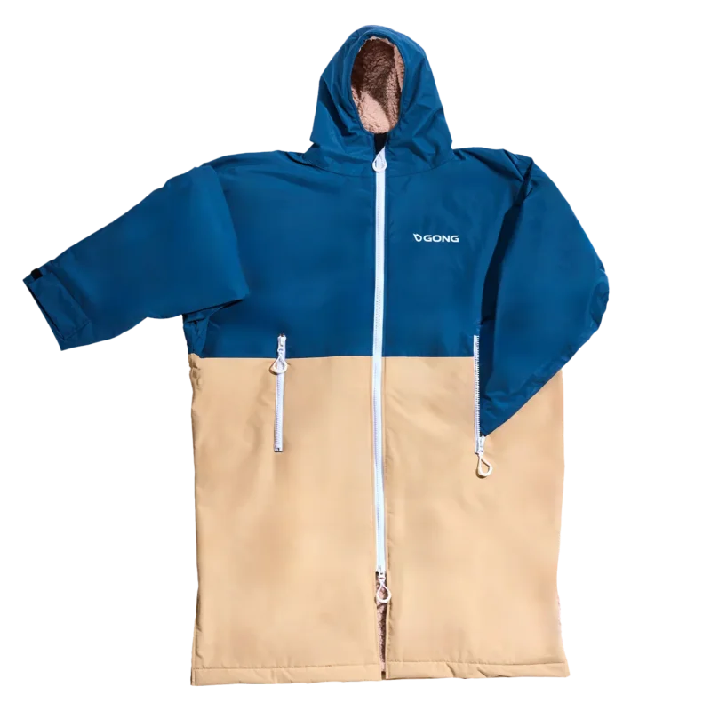 Sand / Blue Waterproof Dryfleece Poncho Certifié