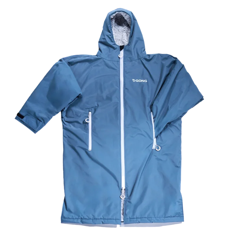 Blue Waterproof Dryfleece Poncho Populaire