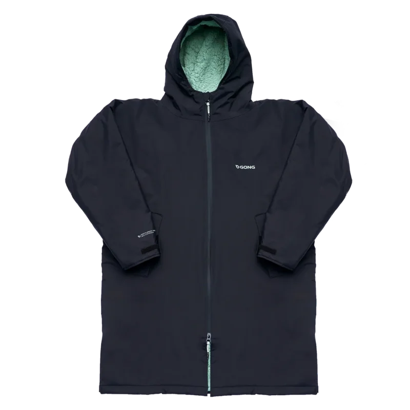 Populaire Waterproof Dryfleece Poncho - Black/Green Sage