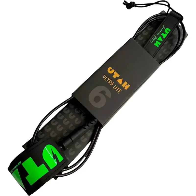 Surf Leash Utah Ultra Lite Super Comp Black/Green Quantité Limitée