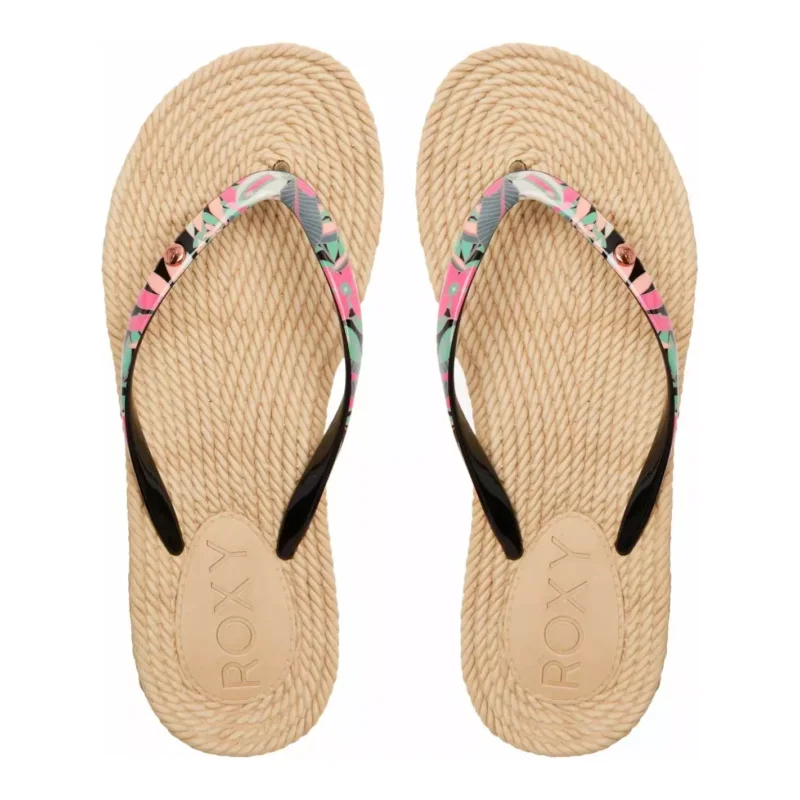 Jusqu'à Épuisement Des Stocks Tongs Roxy South Beach Black/Pink/Soft Lime