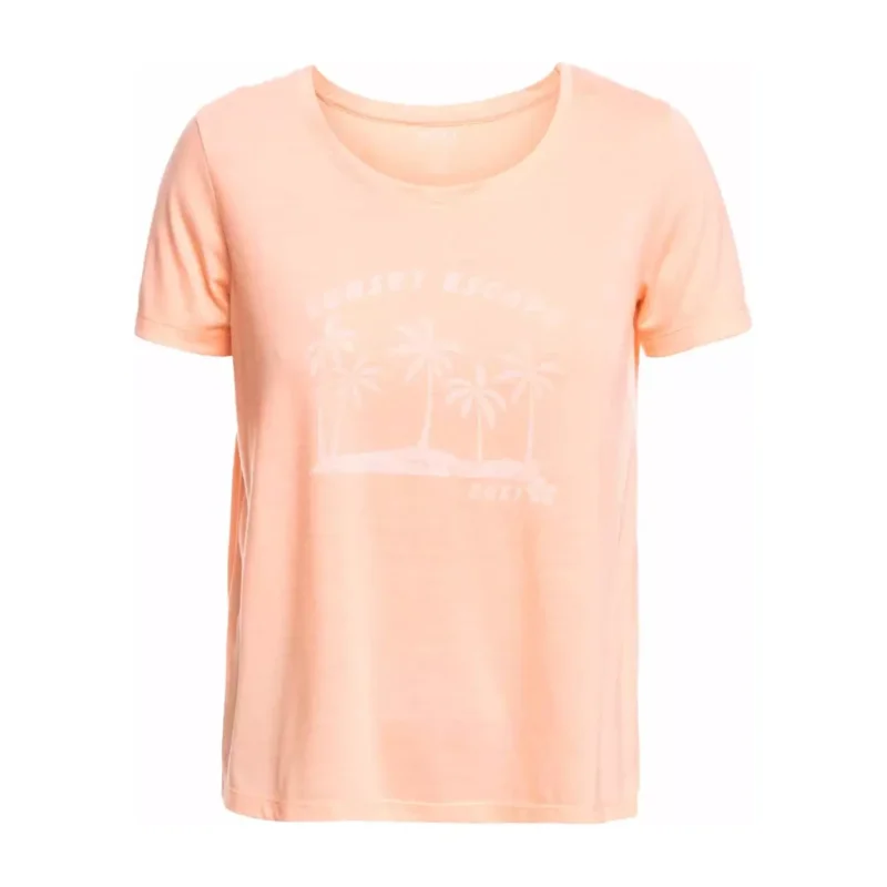 T-Shirt Roxy chasing the way Peach Parfait Solde