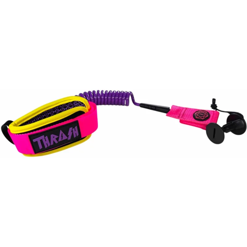 Leash de bodyboard Thrash 8mm Hive DK Serie Yellow/Pink/Purple Petit Prix