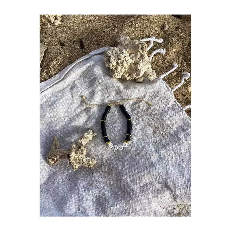 Meilleur Prix Bracelet Perles de Frangines - SURF - Dorée Noir