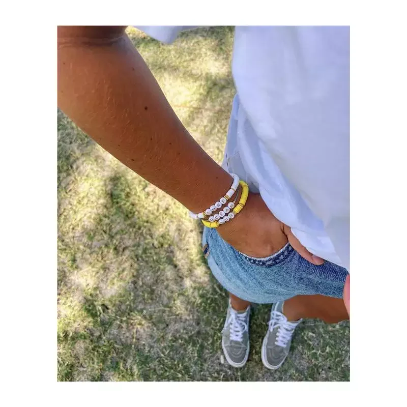 Bracelet Perles de Frangines - SURF - Dorée Blanc Meilleure Vente