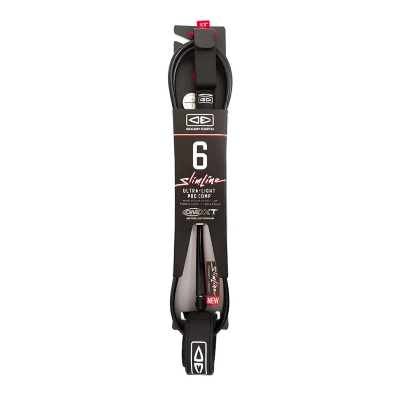 Prix Réduit LEASH OCEAN EARTH ULTRA-LIGHT PRO COMP XT 6‘ - BLACK