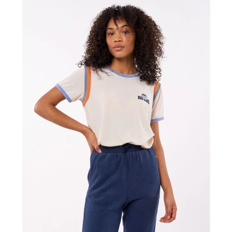 T-SHIRT RIP CURL MELTING WAVES RINGER Prix Choc