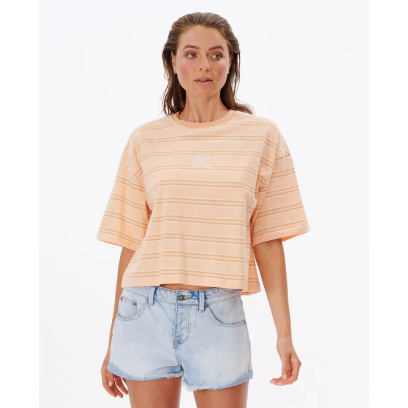 T-SHIRT RIP CURL WAVES HERITAGE CROP Offre Exclusive