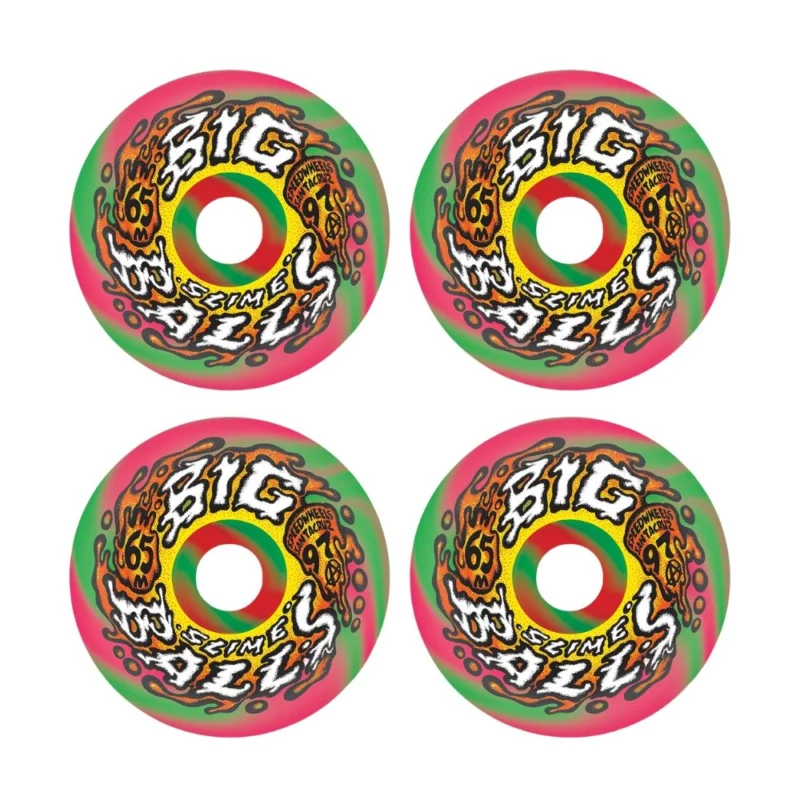 ROUES SANTA CRUZ 65MM BIG BALLS SWIRL 97A SLIME BALLS Pas Cher