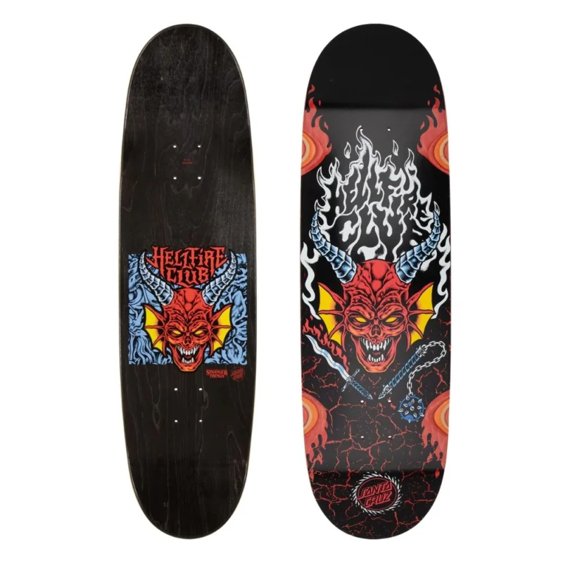 PLANCHE DE SKATE SANTA CRUZ STRANGER THINGS HELLFIRE CLUBFLAMES 9‘‘ Soldes