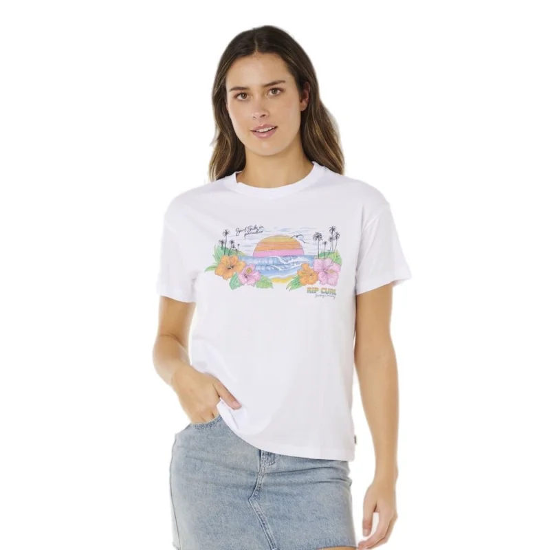 Dernier Modèle T-SHIRT RIP CURL SUN RAYS CROPPED