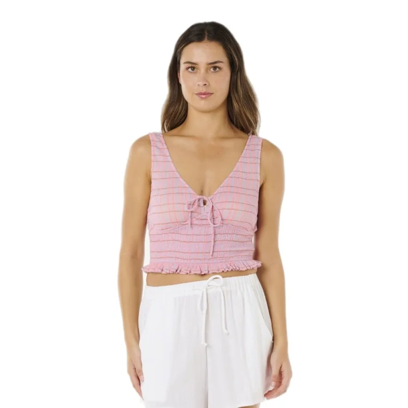 T-SHIRT RIP CURL PARADISE CHECK TOP Bon Marché