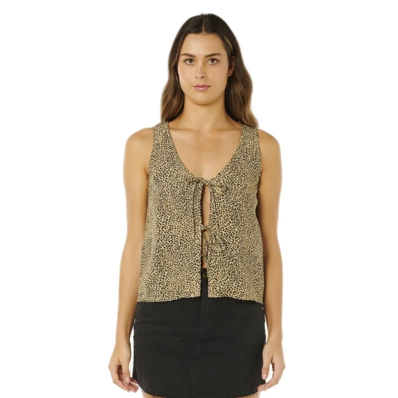 T-SHIRT RIP CURL ANIMAL INSTINCTS TIE FRONT TOP Dernière Chance