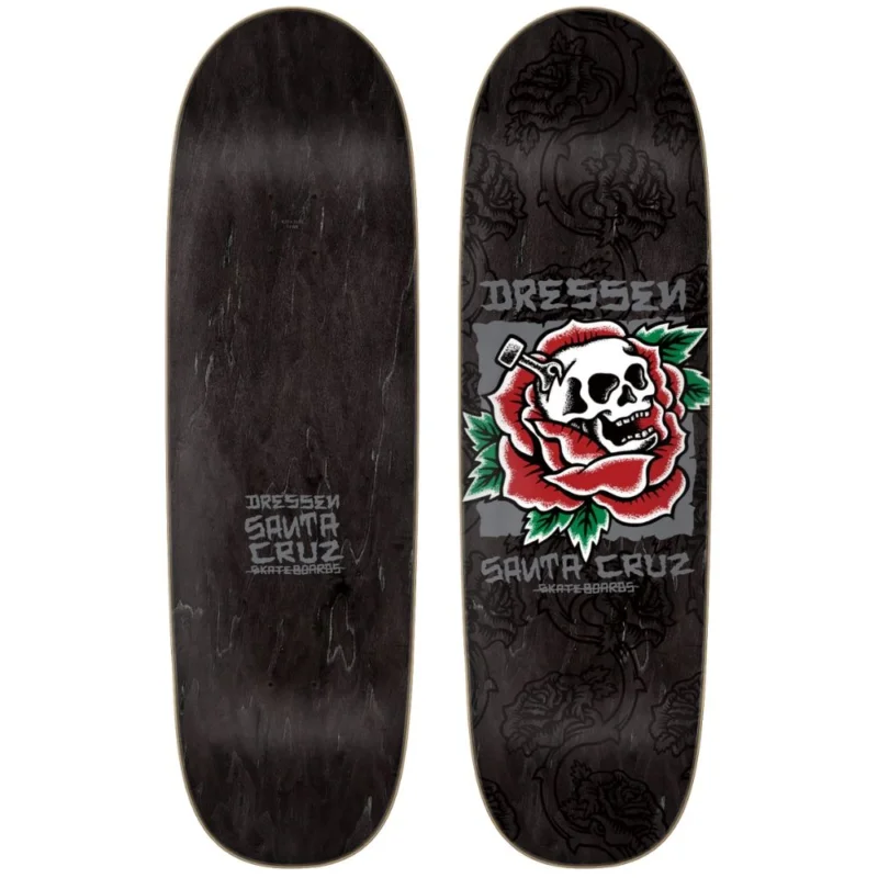 Livraison Express PLANCHE DE SKATE SANTA CRUZ DRESSEN SKULL ROSE PRO SHAPED 9.25‘‘
