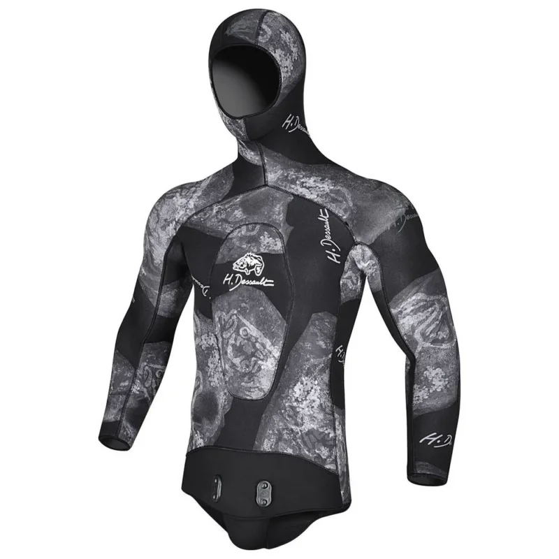 H.dessault By C4 Veste de chasse sous-marine Black Side 3 mm Soldes