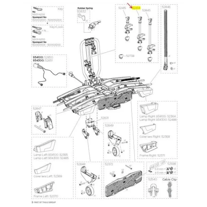 Offre Limitée Thule Pièce de rechange EuroClassic Easy Fold XT Medium Bike Arm 52414