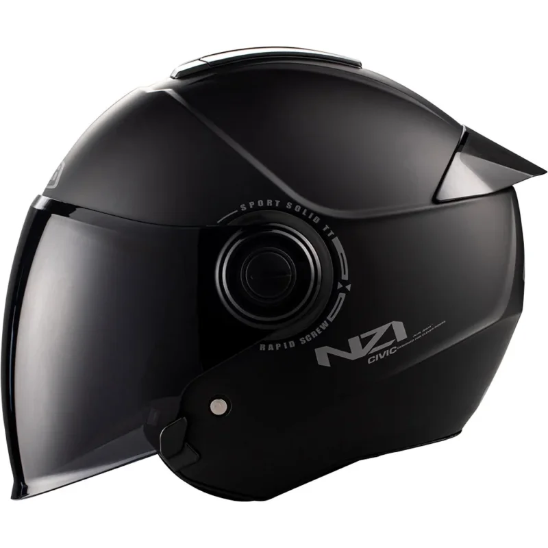 Usine Directe Nzi Casque jet Civic Stream Solid Noveau Clear+Tinted