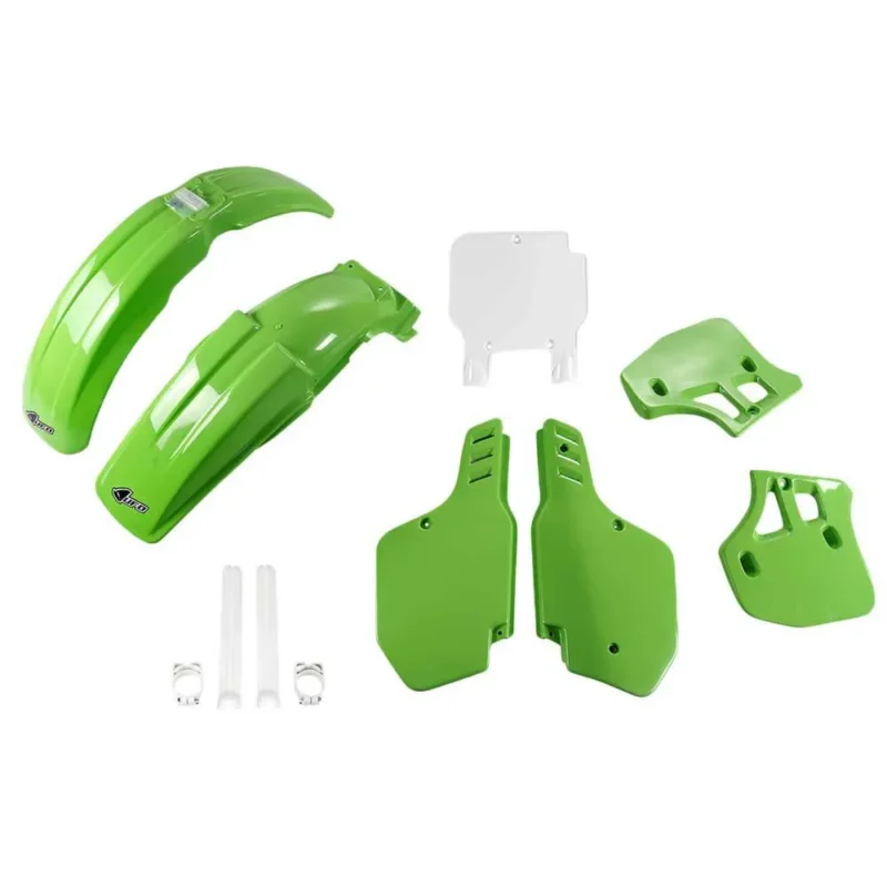 Achetez Aujourd'hui UFO Kit de plastique Kawasaki KX 250/500 1989-1989 KAKIT189F-999 Fork Protectors &
