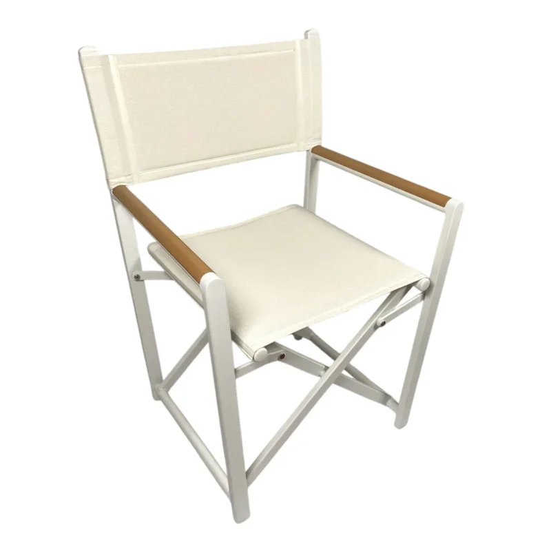 Affaire À Saisir Deco Wood Folding Armchair - White with Bamboo Inserts