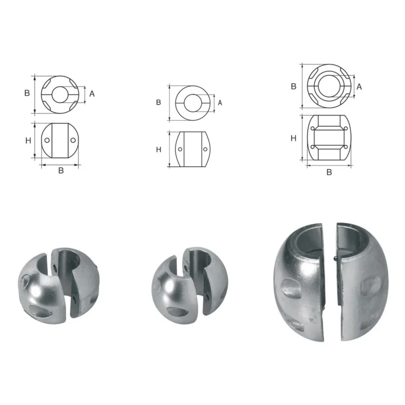 Expédition Rapide Zinc Ring Anodes for Propeller Shafts