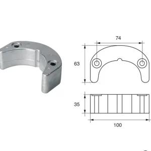 Johnson Evinrude FG-2 HP 50-75 Outboard Motor Anodes Soldes