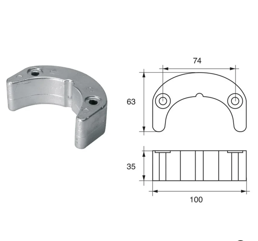 Johnson Evinrude FG-2 HP 50-75 Outboard Motor Anodes Soldes