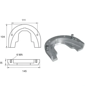 Anodes for Johnson Evinrude Outboard Motors FG-7 HP 90-140-175 Solde