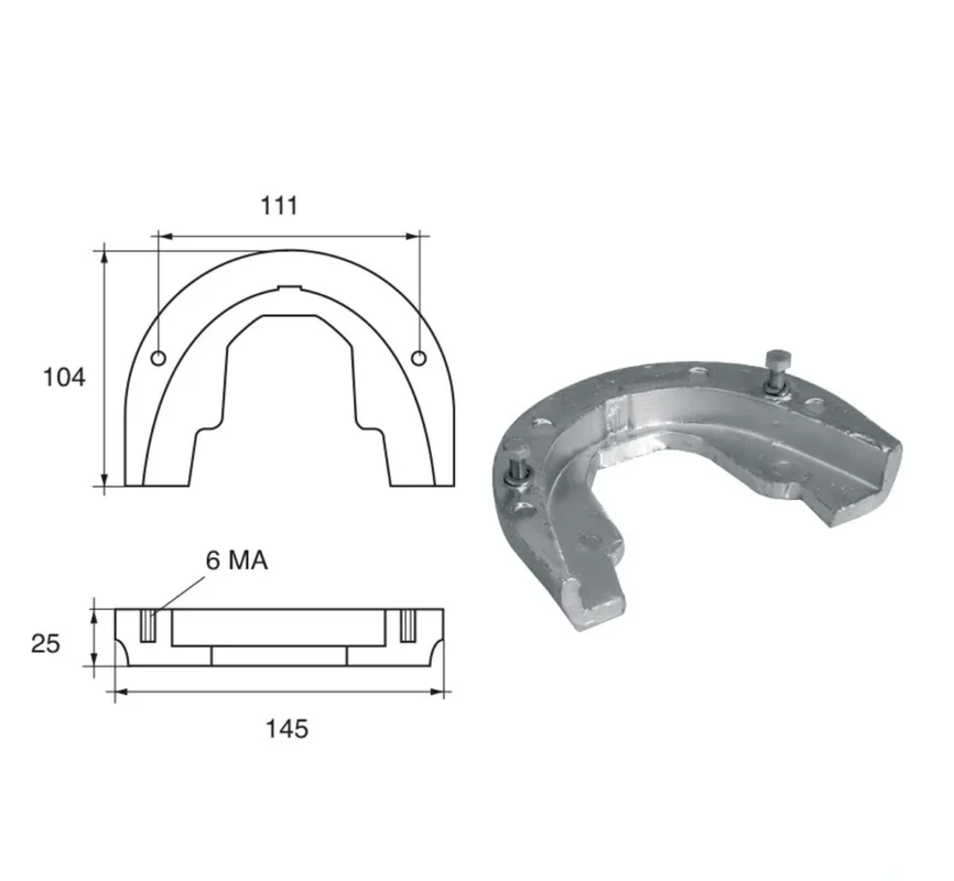 Anodes for Johnson Evinrude Outboard Motors FG-7 HP 90-140-175 Solde