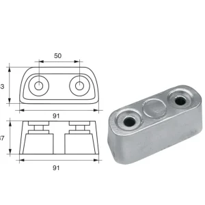 Solde Anodes for Johnson Evinrude Outboard Motors F-OMC-22 Cobra SX