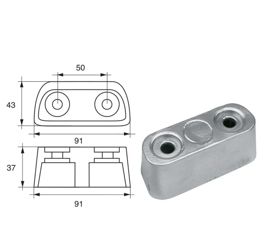 Solde Anodes for Johnson Evinrude Outboard Motors F-OMC-22 Cobra SX