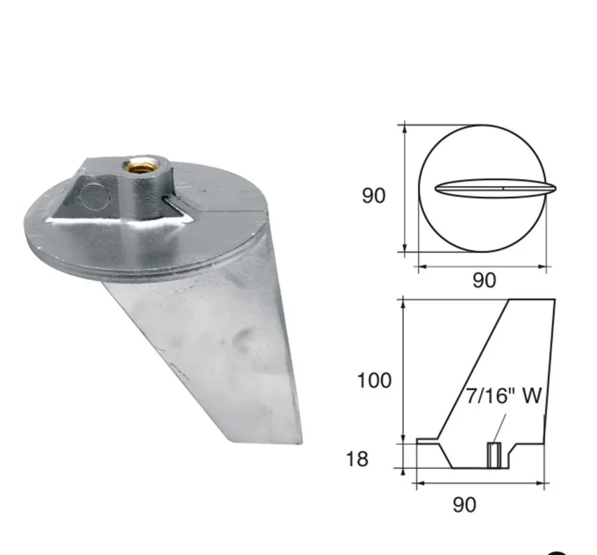 Paiement Sécurisé Anodes for Mercury Mercruiser Outboard Motors FM-2 HP 80-140