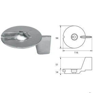 Top Vente Anodes for Mercury Mercruiser Outboard Motors FM-4 HP 20-25