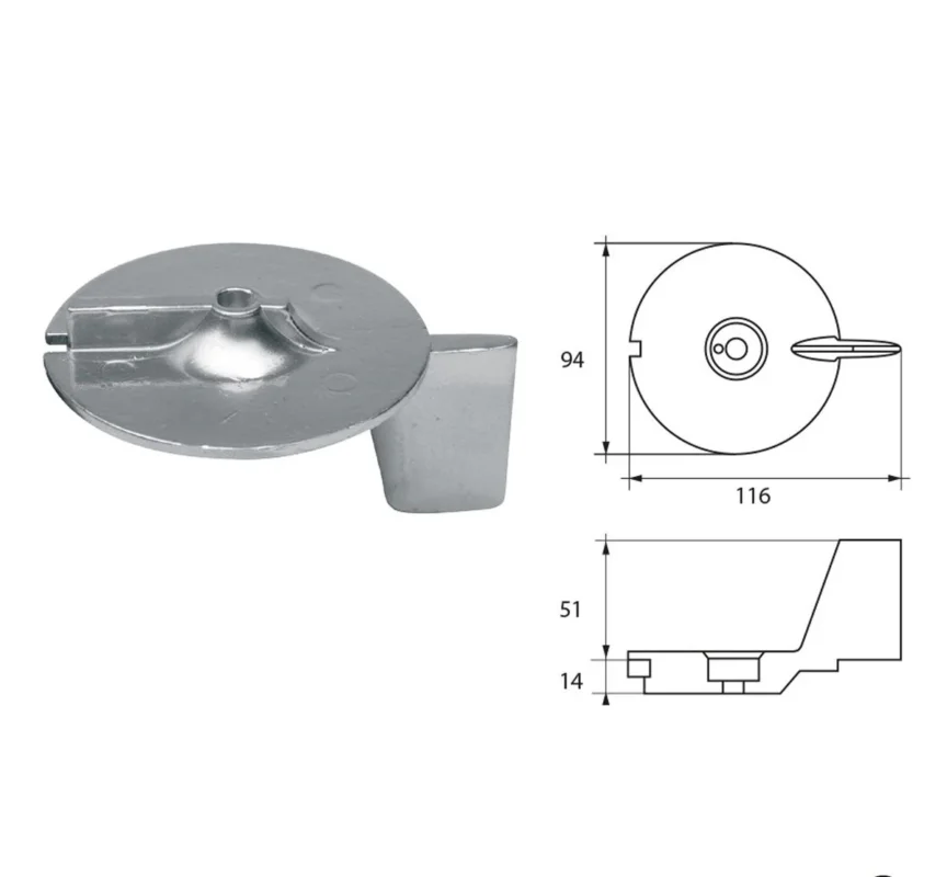 Top Vente Anodes for Mercury Mercruiser Outboard Motors FM-4 HP 20-25