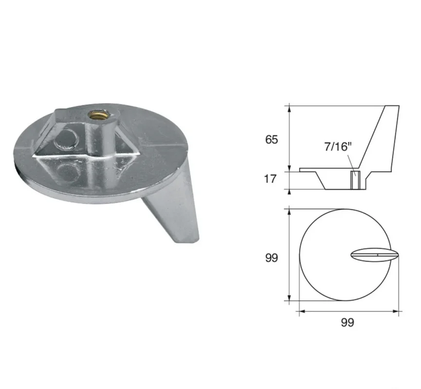 Paiement Sécurisé Anodes for Mercury Mercruiser Outboard Motors FM-12 Stainless Prop HP 50-140 Bravo One