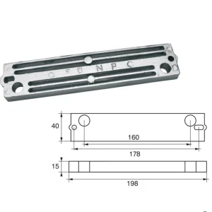 Solde Anodes for Mercury Mercruiser Outboard Motors FM-29 HP 40