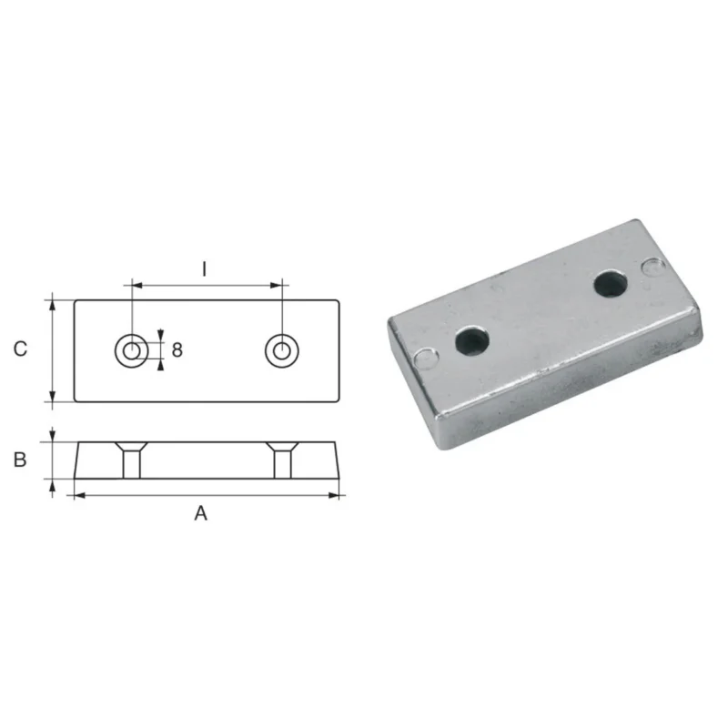 Hull and Transom Anode Polipodio NC058 Super Prix
