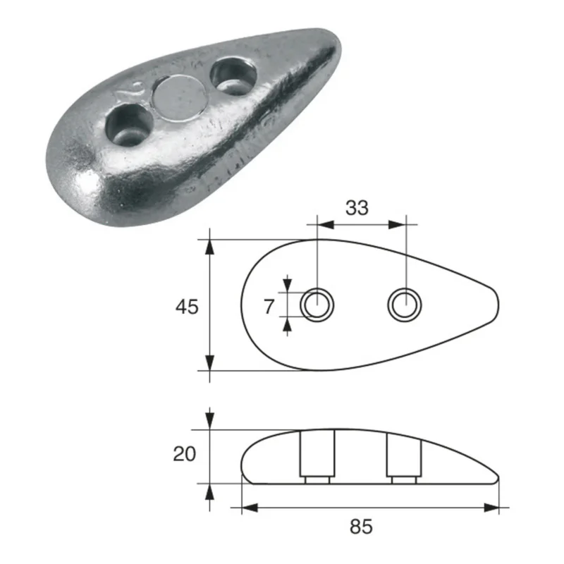 Rudder and flap anode FD-2 Usine Directe