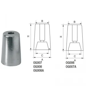 Vente Flash Ferretti propeller shaft anodes - Conical caps