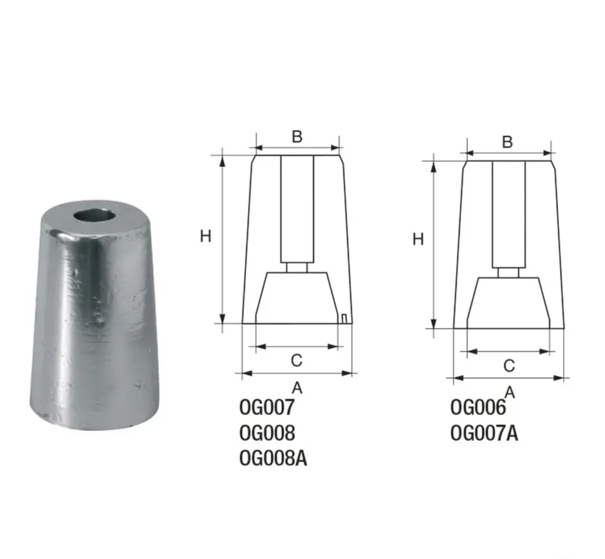 Vente Flash Ferretti propeller shaft anodes - Conical caps