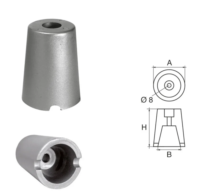 Solè propeller shaft anodes - Conical socket caps Nouveauté
