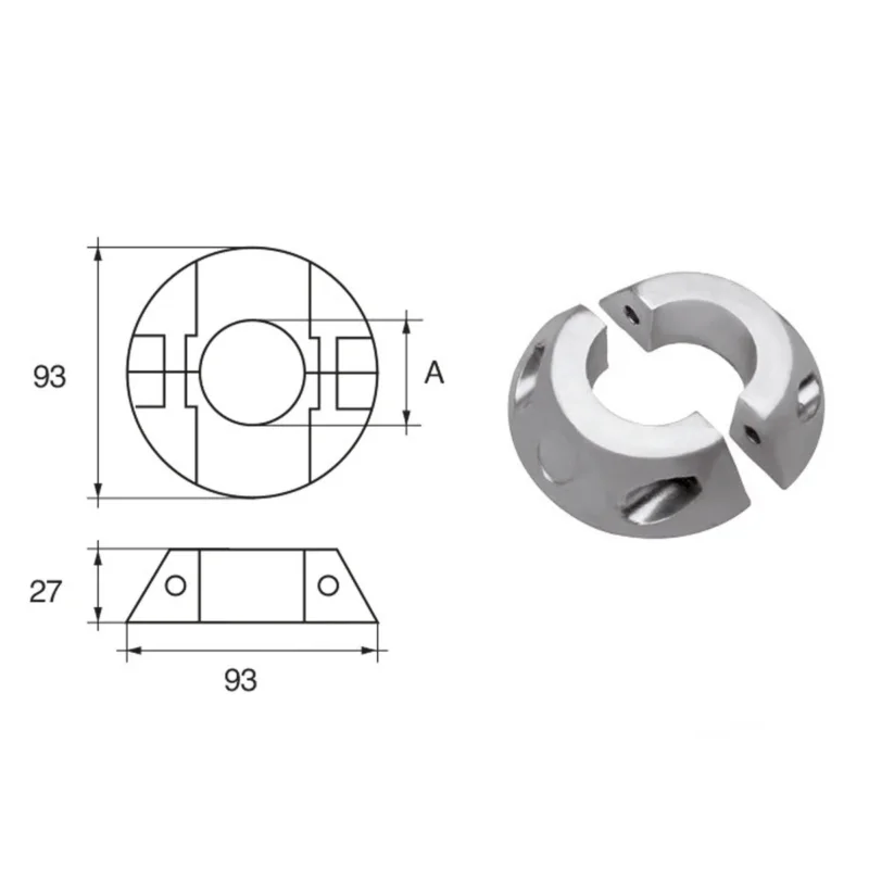 Max-prop propeller shaft anodes - Collars Certifié