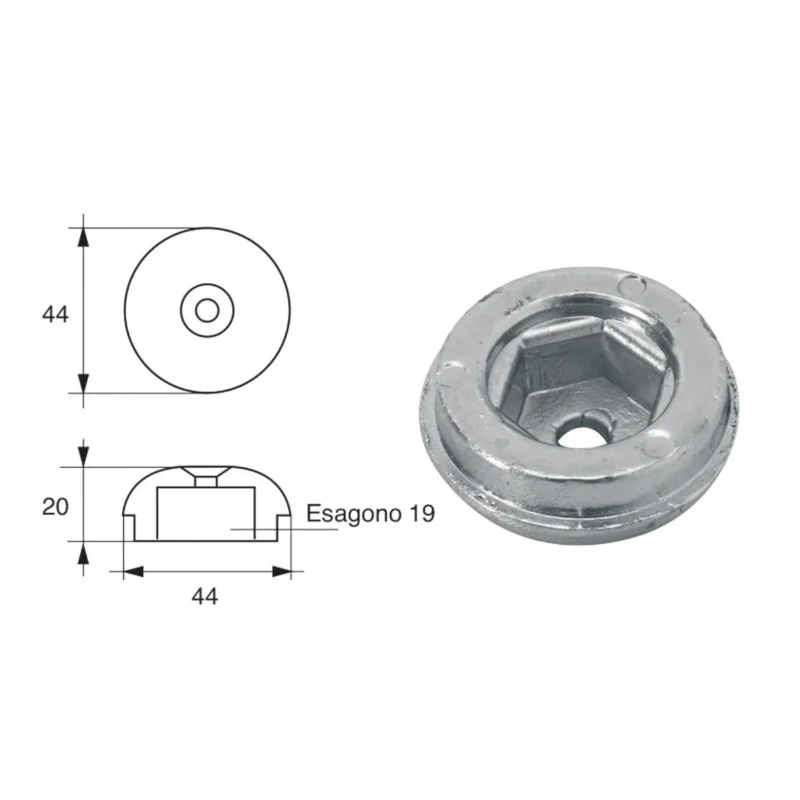 Certifié Sleipner SP55/75/95 propeller shaft anode