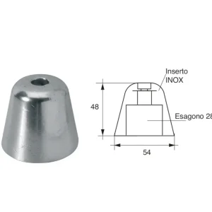 Meilleur Prix Vetus recessed hexagonal anode F-BC-9