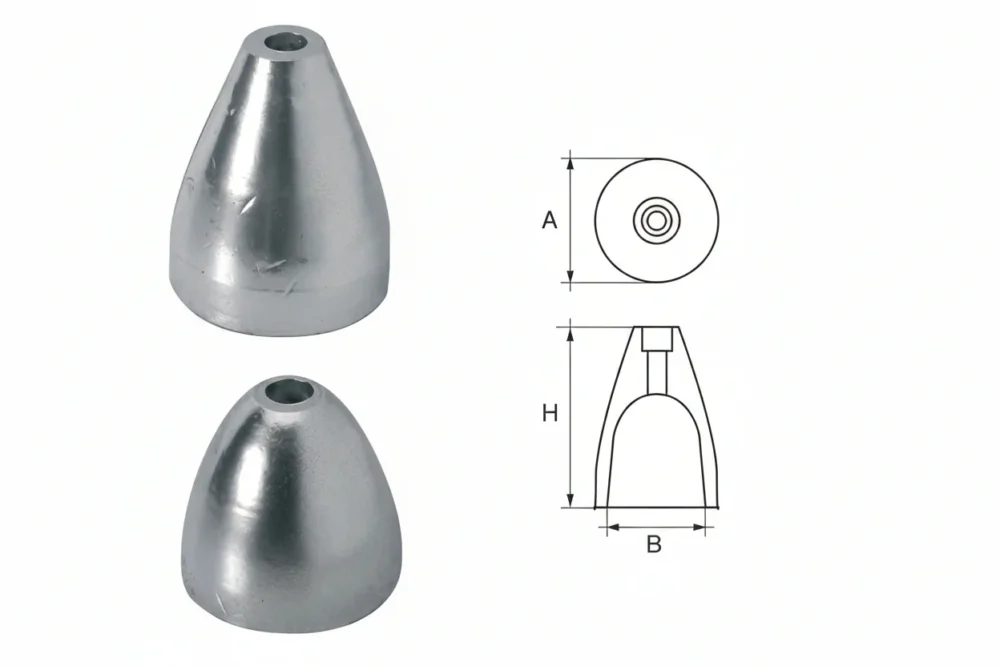MTF propeller shaft anodes - Cylindrical socket caps Prix Cassé